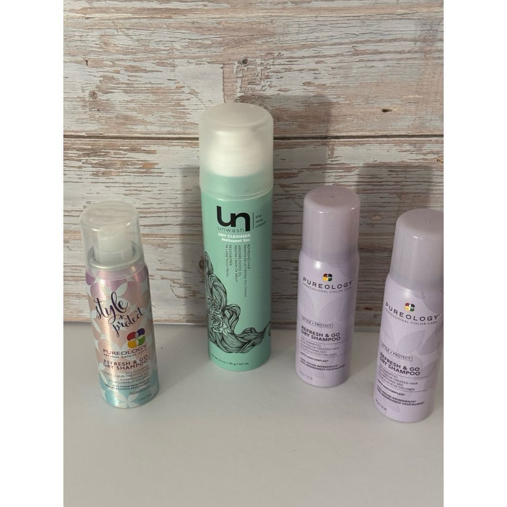 Pureology and Unwash - Dry Shampoo Bundle - 3 Travel Size and 1 Full Size. ‎ NEW